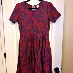 Purple, Red, and Green LuLaRoe Amelia Dress